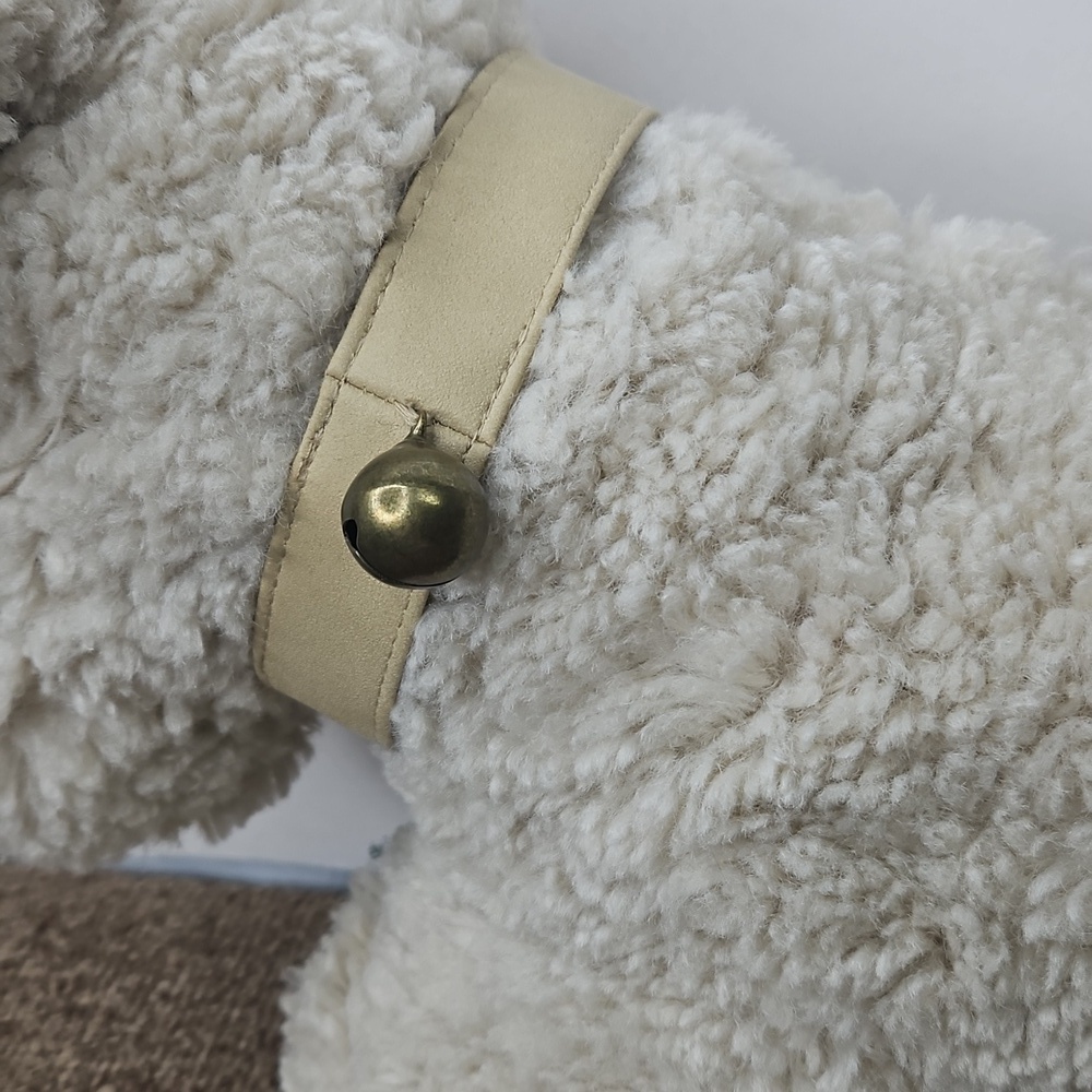 Pottery Barn Dog Doodle Faux Fur Pillow w/ Bell Golden Doodle - Picture 3 of 5